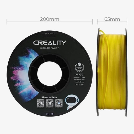 CREALITY Νήμα 3D Εκτυπωτή CR-PETG 1kg 1.75mm - Κίτρινο image 1