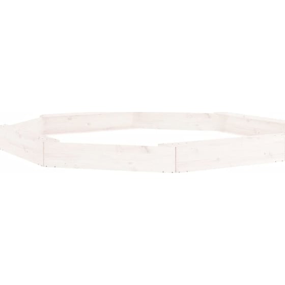 VidaXL Αμμοδόχος με Καθίσματα Οκτάγωνη 232x232x20cm Ξύλινη - Λευκό image 5