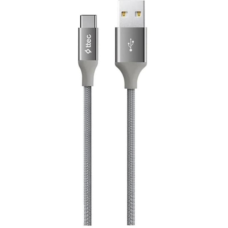 TTEC Καλώδιο Φόρτισης/Συγχρονισμού TECC AlumiCable USB-C 1.2m - Γκρι