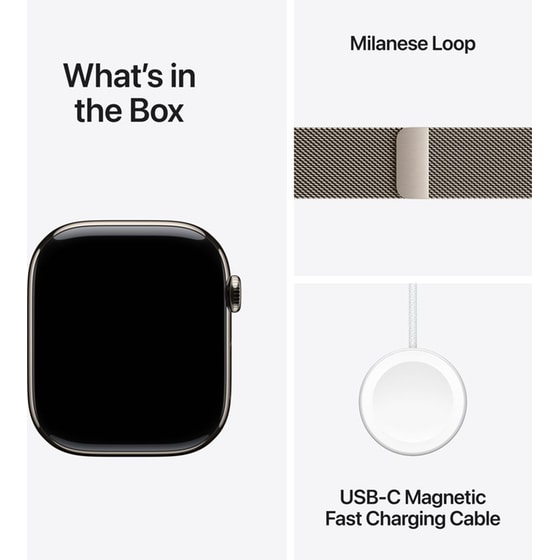 Apple Watch Series 10 GPS + Cellular 42mm Natural Titanium Case with Natural Milanese Loop image 7