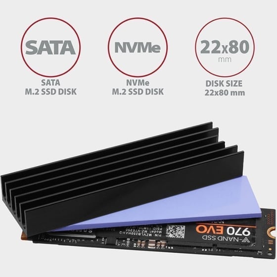 Ψύκτρα SSD M.2 AXAGON CLR-M2L10 image 2