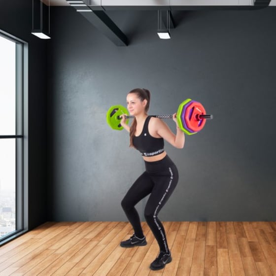 Body Pump Μπάρα InSPORTline Pumpino INS-21699 140cm 19kg Κούφια από Ατσάλι με 6 Δίσκους Βαρών και Κολάρα image 7