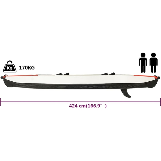 Καγιάκ Φουσκωτό Διθέσιο VidaXL 424cm - Κόκκινο image 10