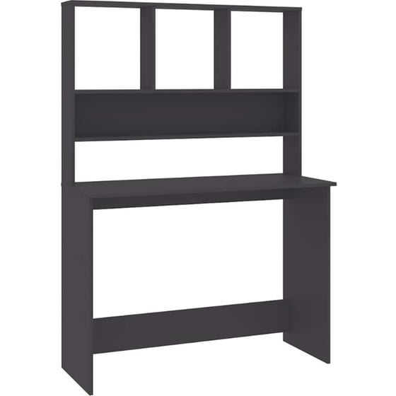 Γραφείο VidaXL με Ράφια από Μοριοσανίδα 110x45x157 cm - Γκρι image 0