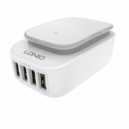 Ldnio Φωτάκι Νυκτός Και Φορτιστής 4x Usb Λευκό (a4405) A4405