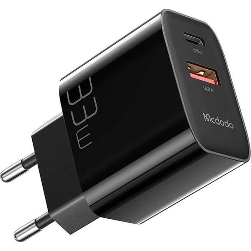 MCDODO Wall Φορτιστής Mcdodo Ch-0922 USB + USB-C, 33W + USB-C Cable - Μαύρο