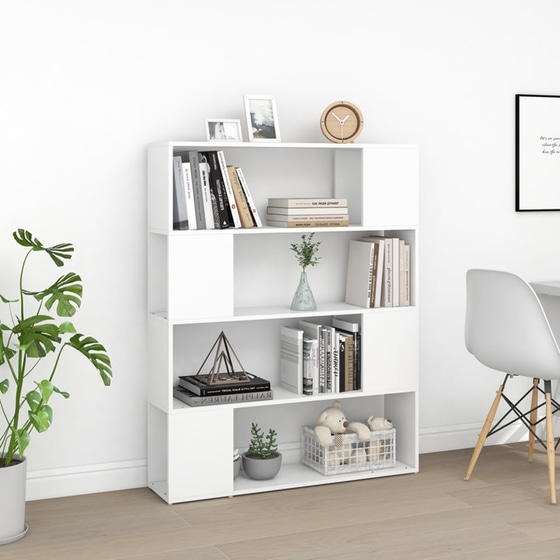 Βιβλιοθήκη VidaXL από Μοριοσανίδα 100x24x124 cm - Λευκό image 6