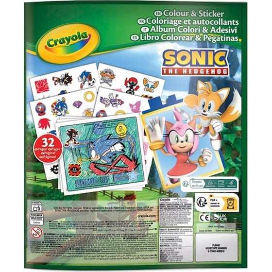 Βιβλίο Ζωγραφικής με Αυτοκόλλητα Crayola Sonic the Hedgehog (32 Σελίδες, 50+ Αυτοκόλλητα) image 3