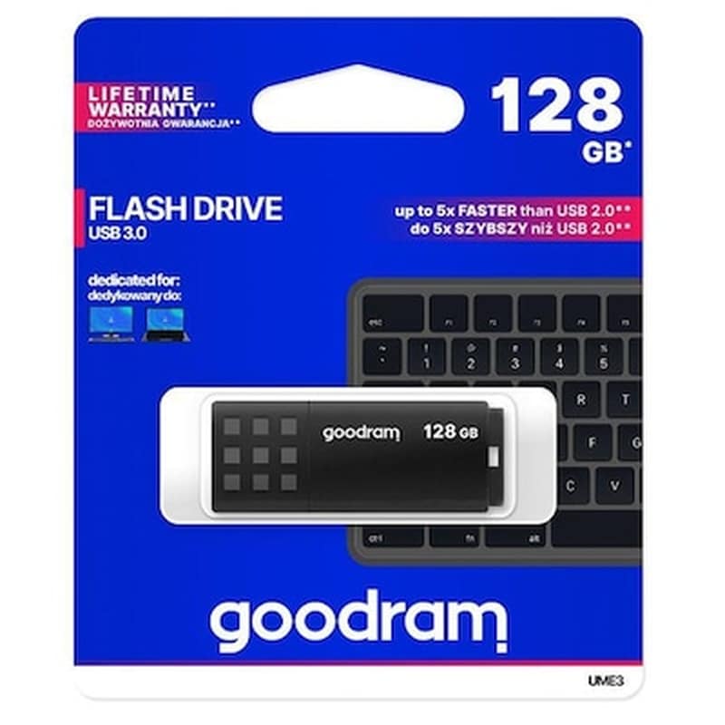 GOODRAM GoodRAM UME3 128GB USB 3.0 Stick Μαύρο
