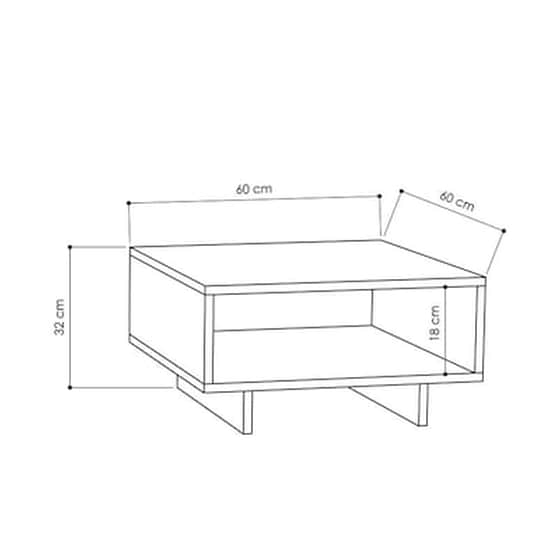 Τραπεζάκι Σαλονιού Pakoworld από Μελαμίνη Hola 60x60x32cm - Ανθρακί image 1