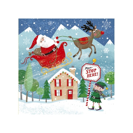 Χριστουγεννιάτικη Κάρτα Atp Glitter Santa Stop Here image 0