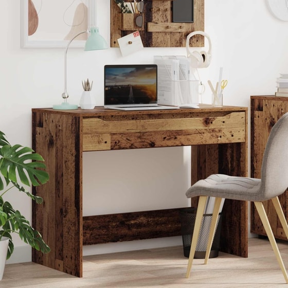 Γραφείο VidaXL από Επεξεργασμένο Ξύλο 100x50x78 cm - Παλιό Ξύλο image 1