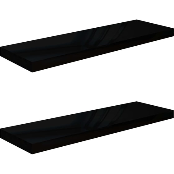 Ράφια Τοίχου VidaXL από MDF 80x23.5x3.8 cm 2 Τμχ - Μαύρο image 0