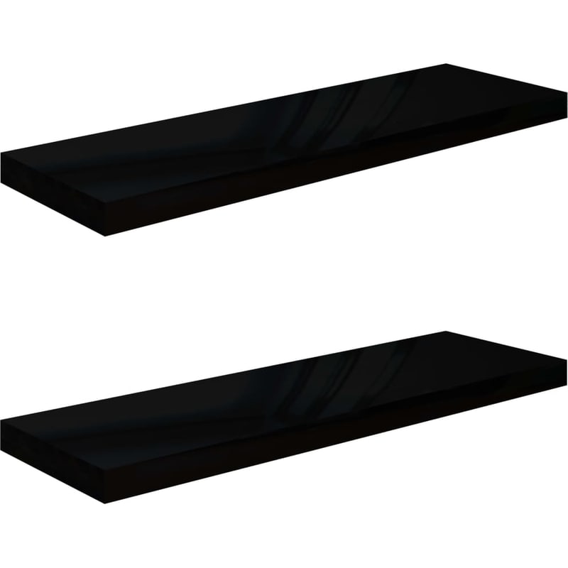 VIDAXL Ράφια Τοίχου VidaXL από MDF 80x23.5x3.8 cm 2 Τμχ - Μαύρο