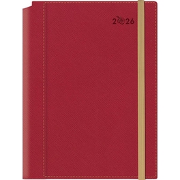 Ημερολόγιο Ημερήσιο 2026 Θεοφύλακτος 12M Borneo Saffiano Κόκκινο