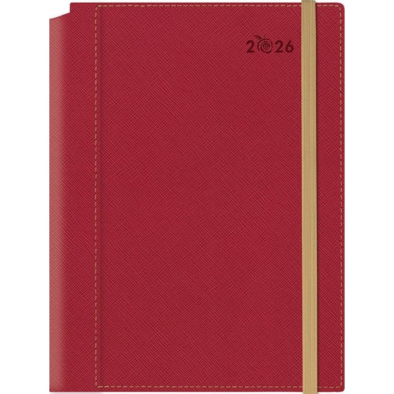Ημερολόγιο Ημερήσιο 2026 Θεοφύλακτος 12M Borneo Saffiano Κόκκινο image 0
