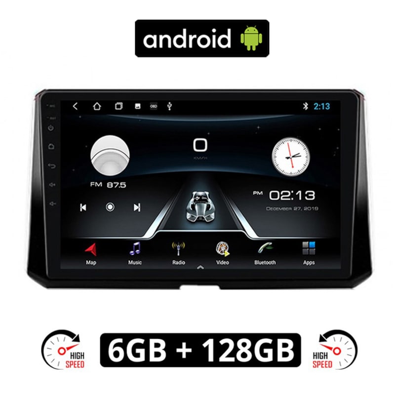 Ηχοσύστημα με Οθόνη Αφής 10 Android GPS Wi-Fi Bluetooth 6GB/128GB για Toyota Corolla (μετά το 2019)