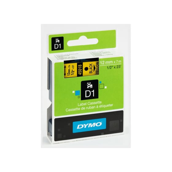 Dymo D1 12mm Black/yellow Labels 45018 image 0