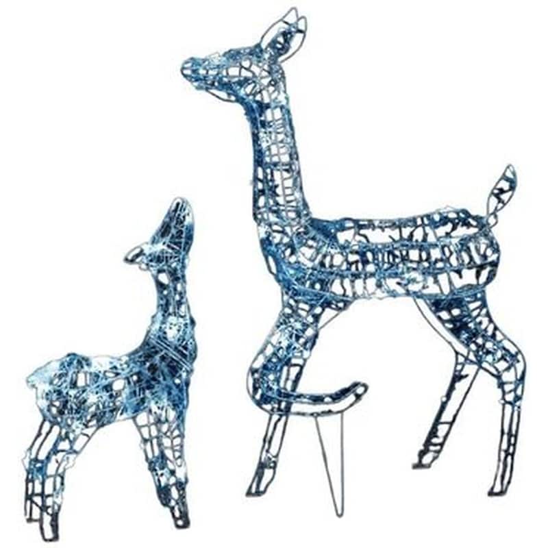 Χριστουγεννιάτικοι Διακοσμητικοί Τάρανδοι από Ακρυλικό 160 Led - Λευκοί