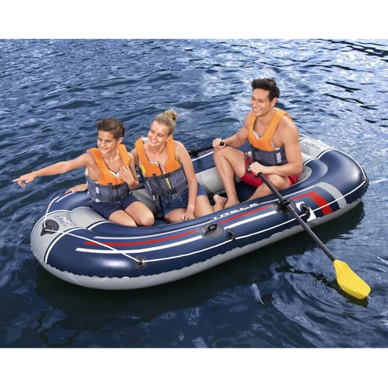 Σετ Φουσκωτή Βάρκα Bestway Hydro-Force Treck x2 με Τρόμπα από PVC κατάλληλο για 3 άτομα - Μπλε/ Γκρι image 2
