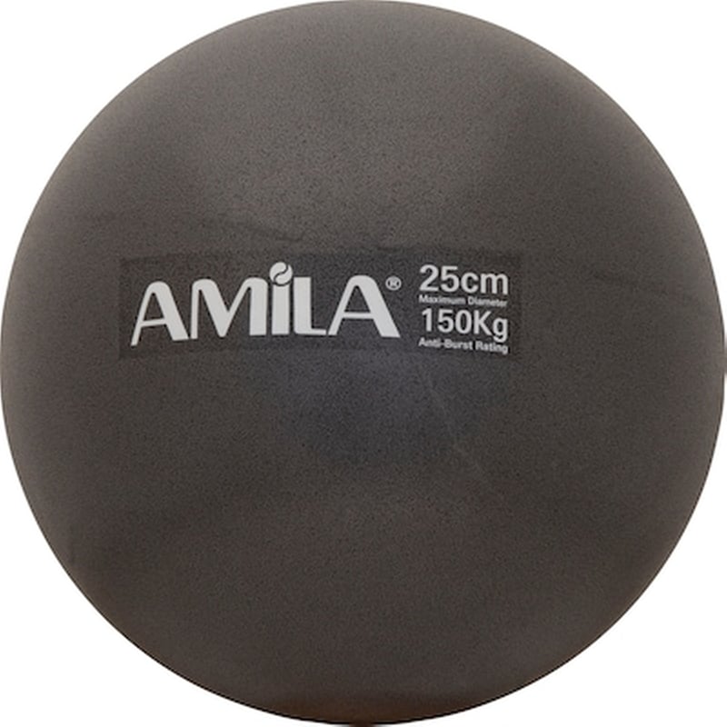 AMILA Μπάλα Γυμναστικής Amila Κατάλληλη για Pilates από PVC 0.18 kg 25 cm - Μαύρη