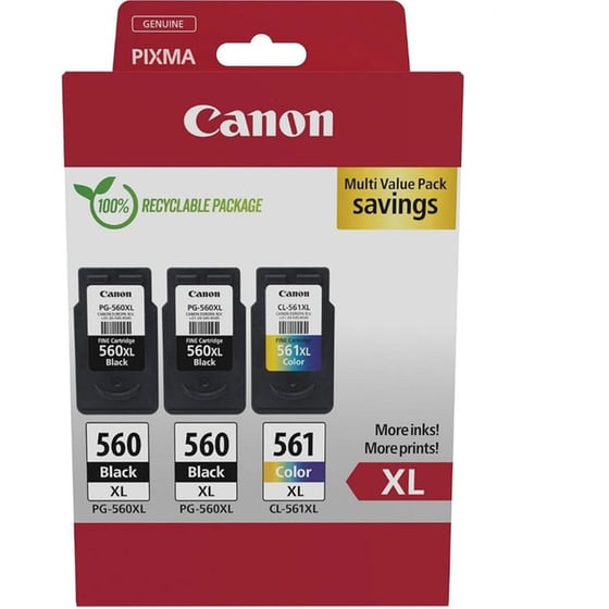 Canon Pg-560XLx2/Cl-561XL Πολλαπλό Πακέτο 2 Μελανιών Εκτυπωτή 3712C009 image 0