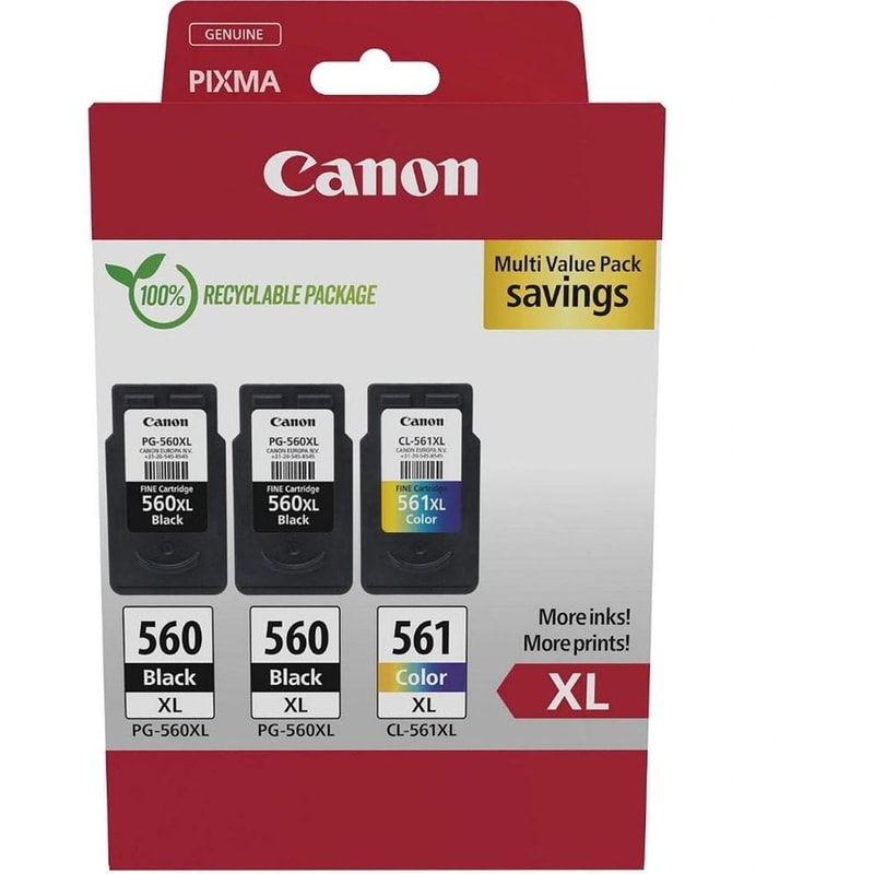 CANON Canon Pg-560XLx2/Cl-561XL Πολλαπλό Πακέτο 2 Μελανιών Εκτυπωτή 3712C009