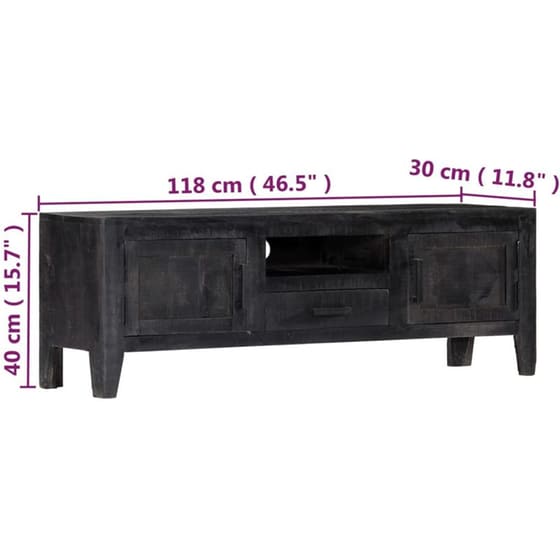 Έπιπλο Τηλεόρασης VidaXL από Ξύλο 118x30x40cm - Μαύρο image 13