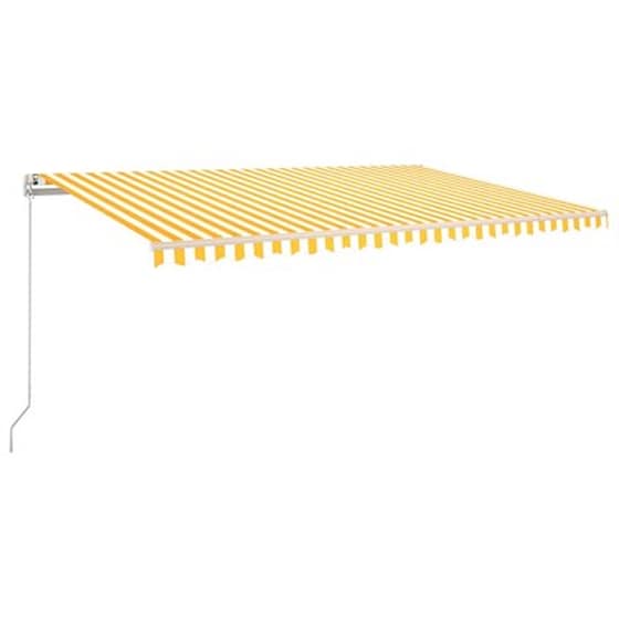 Τέντα Vidaxl Συρόμενη Χειροκίνητη 500x350cm - Λευκό/Κίτρινο image 2