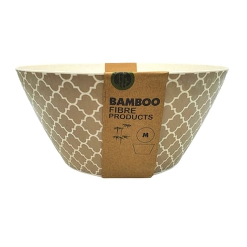 Σαλατιέρα Φυσικό Bamboo 100% Οικολογικό White Beige Minimal 24x12cm φωτογραφία