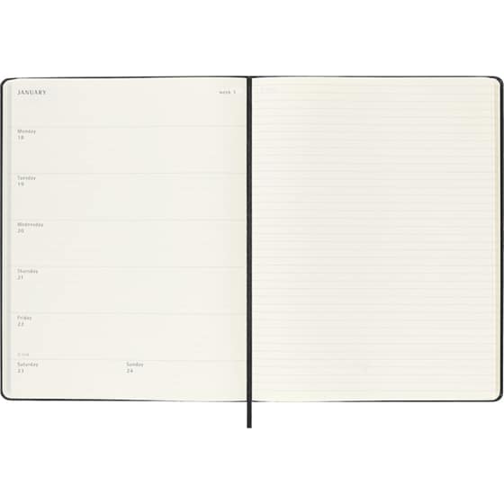 Ημερολόγιο Εβδομαδιαίο 2027 Moleskine 18Μ XL Hardcover Μαύρο image 2