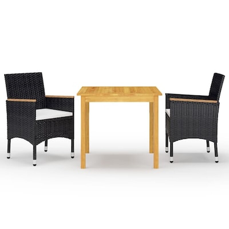 VIDAXL Vidaxl Σετ Τραπεζαρίας Κήπου 3 Τεμαχίων Μαύρο