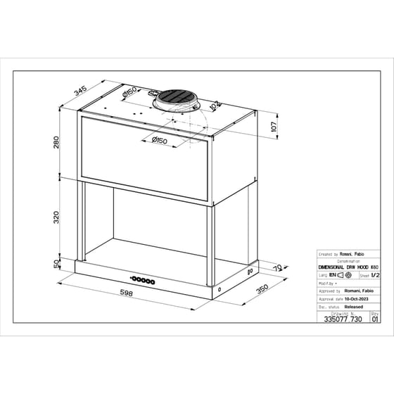 FABER MODULAR F60 BK 60 cm Μαύρο Απορροφητήρας Καμινάδα - Τζάκι image 3