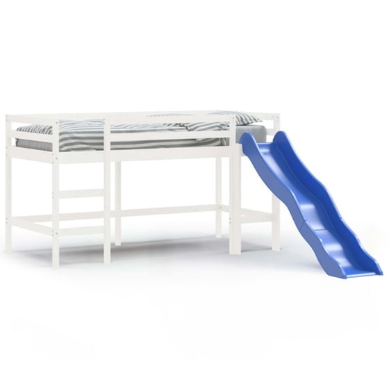 VidaXL Παιδικό Κρεβάτι με Τσουλήθρα Λευκό 80x200cm Μασίφ Ξύλο Πεύκου image 0