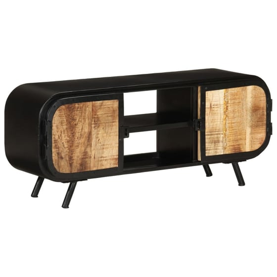 Έπιπλο Τηλεόρασης  VidaXL από Ξύλο Μάνγκο  110x30x45 cm - Mαύρο image 3