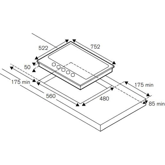 BERTAZZONI P755CMODGNE(GPL) 76 cm Μαύρο Εστία Υγραερίου Αυτόνομη image 2