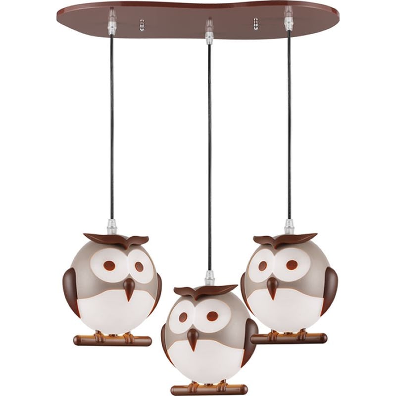 ACA DECOR Παιδικό Φωτιστικό Οροφής Aca Kokka Κουκουβάγιες ZN160203PBR - Καφέ