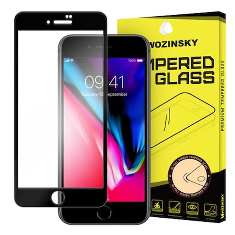 Προστατευτικό οθόνης Apple iPhone 8/iPhone 7/iPhone SE - Wozinsky Full Glue 5d Tempered Glass Black