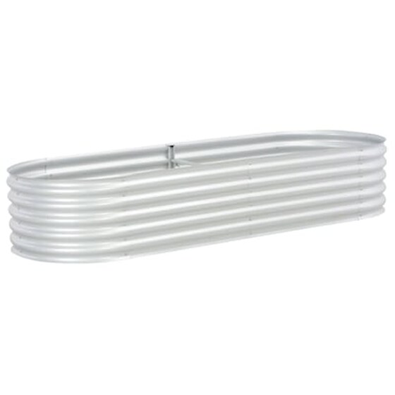 Vidaxl Ζαρντινιέρα Υπερυψωμένη Ασημί 240x80x44 Εκ. Γαλβανισμ. Χάλυβας image 4