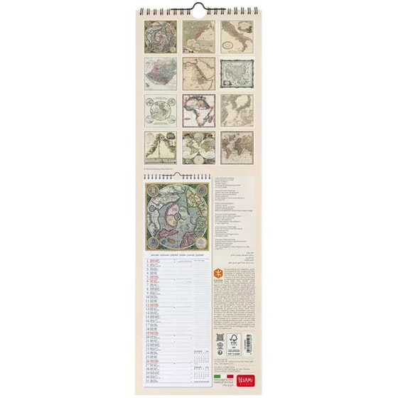 Ημερολόγιο Τοίχου Legami 2025 Vintage Maps 16x49 cm image 1