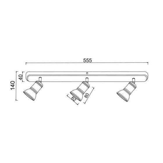 Σποτ Τρίφωτο Aca Brulee Su283epaw Μεταλλικό - Λευκό image 1