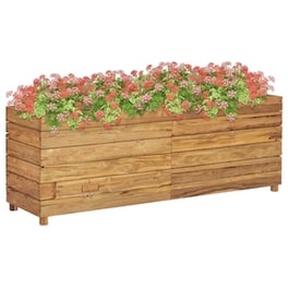 Vidaxl Ζαρντινιέρα 150x40x55 Εκ. Από Ανακυκλωμένο Ξύλο Teak Και Ατσάλι