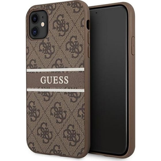 Θήκη Apple iPhone 11 - Guess 4G Stripe - Καφέ image 0