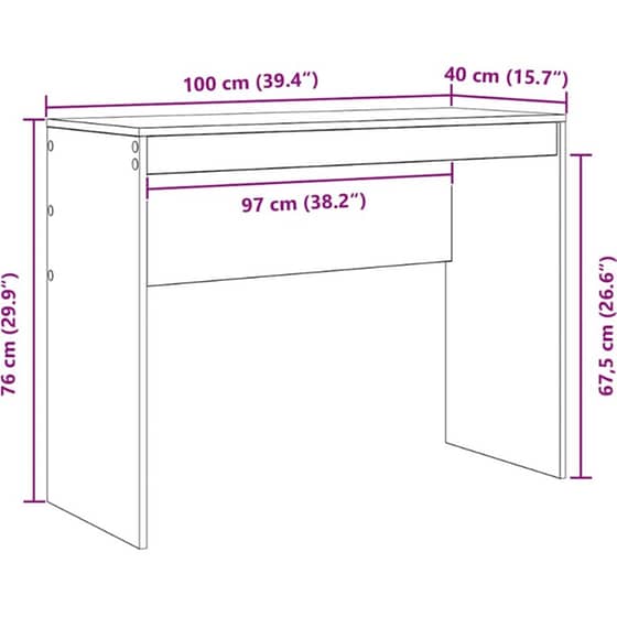 Γραφείο VidaXL 145,5x40x127 cm - Λευκό (2 τεμ.) image 14