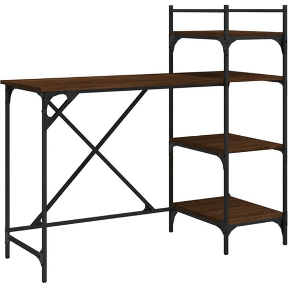 Γραφείο Υπολογιστή VidaXL με Ράφια 120x47x109 cm - Καφέ Δρυς image 7