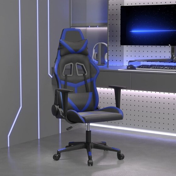 Καρέκλα Gaming VIDAXL 345423 με Ρυθμιζόμενα Μπράτσα από Τεχνητό Δέρμα - Μαύρη image 9
