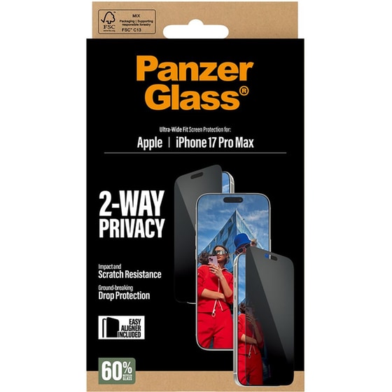 Προστατευτικό οθόνης Apple iPhone 17 Pro Max - PanzerGlass 2-Way Privacy Ultra-Wide Fit Screen Protection image 4