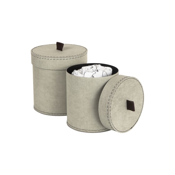 Κουτιά Αποθήκευσης Bigso Box Leonore Linen Μπεζ (2 Τεμάχια) image 3