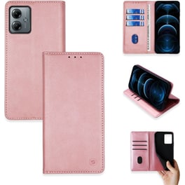 Θήκη Motorola Moto G14 4G/ Moto G54 5G - Sonique Vintage Magnet Wallet - Ροζ Χρυσό