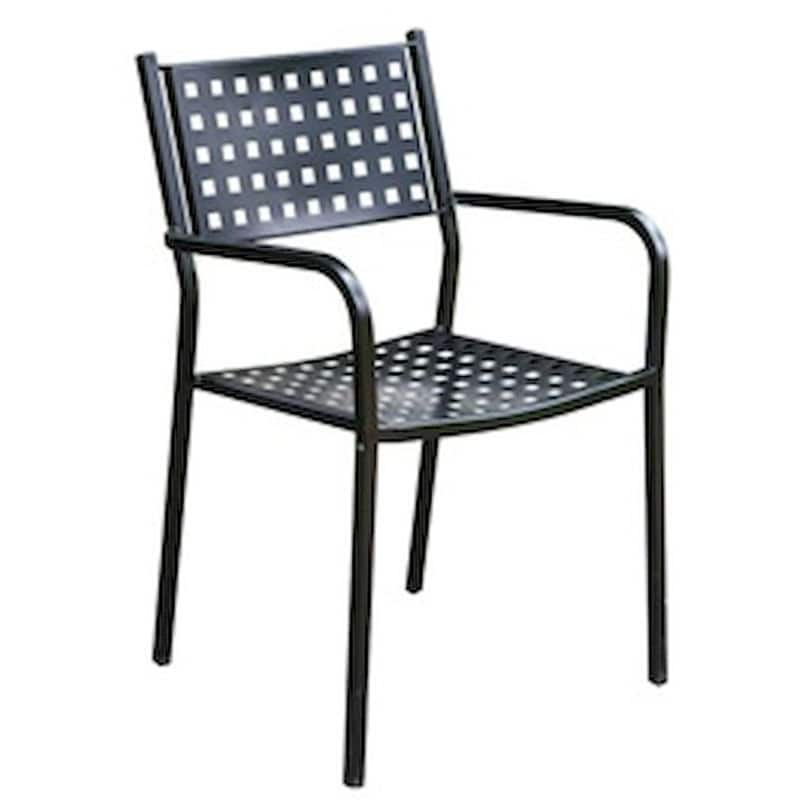 WOODWELL Πολυθρόνα Woodwell Μεταλλική C9497 54x51x84cm - Μαύρη